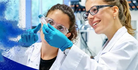 Picture of two UCB scientists working in a laboratory 